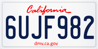 CA license plate 6UJF982