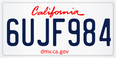 CA license plate 6UJF984