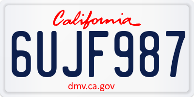 CA license plate 6UJF987