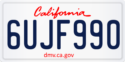 CA license plate 6UJF990