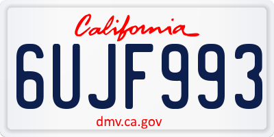 CA license plate 6UJF993
