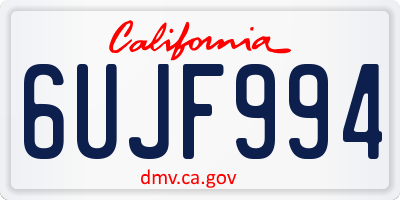 CA license plate 6UJF994