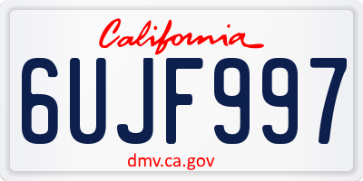 CA license plate 6UJF997