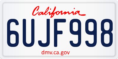 CA license plate 6UJF998