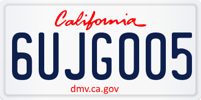 CA license plate 6UJG005