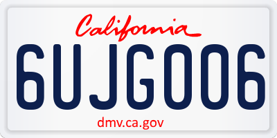 CA license plate 6UJG006
