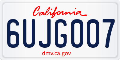 CA license plate 6UJG007