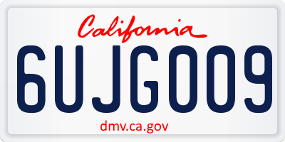CA license plate 6UJG009