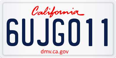 CA license plate 6UJG011