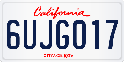 CA license plate 6UJG017