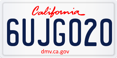 CA license plate 6UJG020