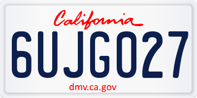 CA license plate 6UJG027