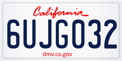 CA license plate 6UJG032