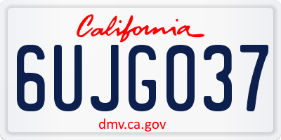 CA license plate 6UJG037