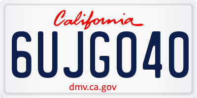CA license plate 6UJG040