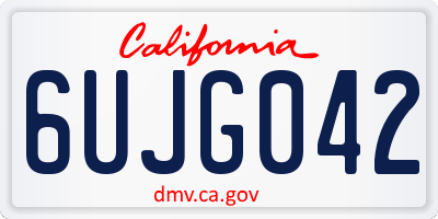 CA license plate 6UJG042