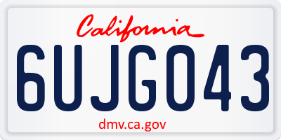 CA license plate 6UJG043