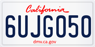 CA license plate 6UJG050