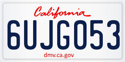 CA license plate 6UJG053