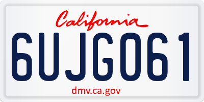 CA license plate 6UJG061