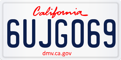 CA license plate 6UJG069