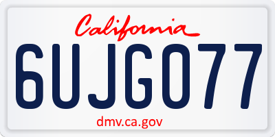 CA license plate 6UJG077