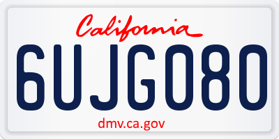 CA license plate 6UJG080