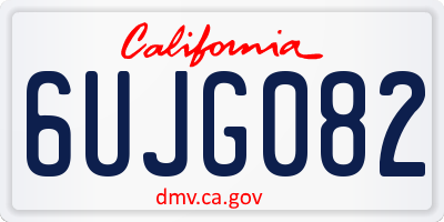 CA license plate 6UJG082