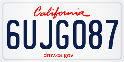 CA license plate 6UJG087