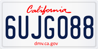 CA license plate 6UJG088