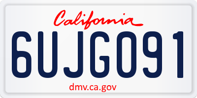 CA license plate 6UJG091