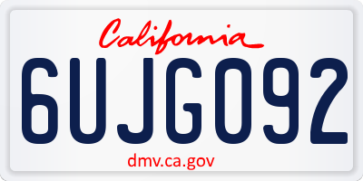 CA license plate 6UJG092