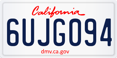 CA license plate 6UJG094
