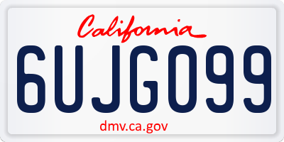 CA license plate 6UJG099