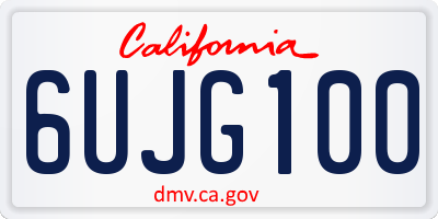 CA license plate 6UJG100