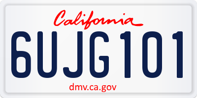 CA license plate 6UJG101