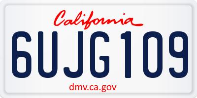 CA license plate 6UJG109