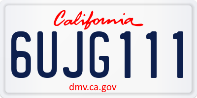 CA license plate 6UJG111