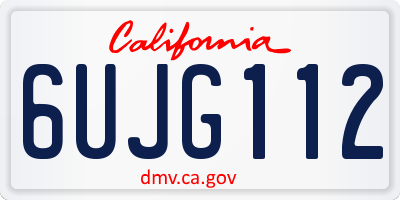 CA license plate 6UJG112