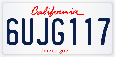 CA license plate 6UJG117