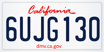CA license plate 6UJG130