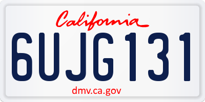 CA license plate 6UJG131