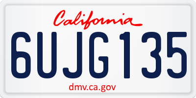 CA license plate 6UJG135