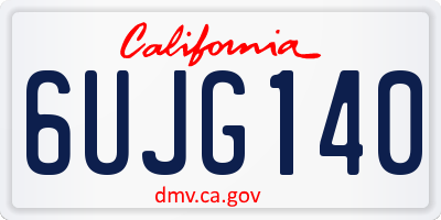 CA license plate 6UJG140