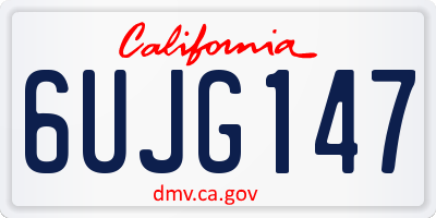 CA license plate 6UJG147