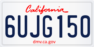 CA license plate 6UJG150
