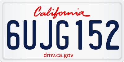 CA license plate 6UJG152