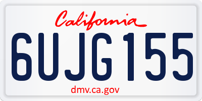 CA license plate 6UJG155
