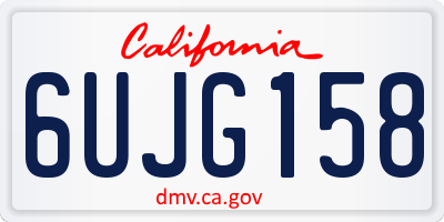CA license plate 6UJG158