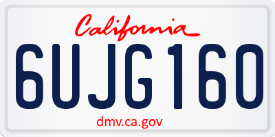 CA license plate 6UJG160